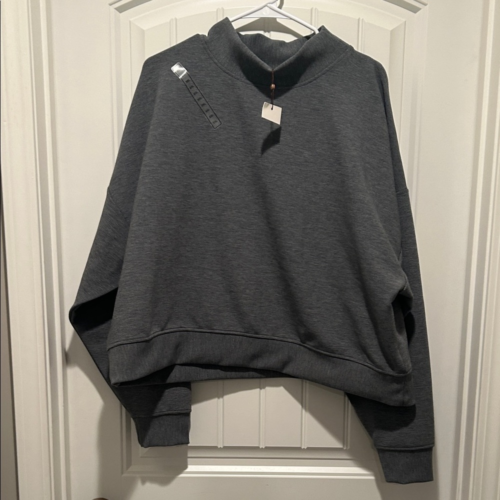 Calia NWT Gray Ribbed cropped Sweater XXL